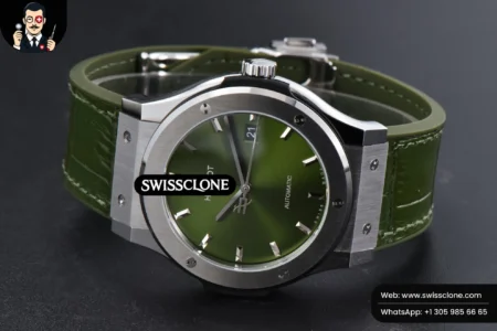 Hublot Classic Fusion 42mm JJ+F Green Dial Green Leather High Resolution View