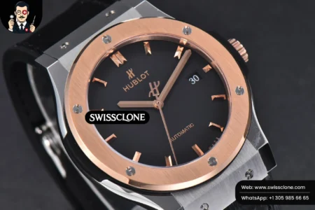 Hublot Classic Fusion 42mm RG/SS JJ+F Black Dial Black Leather High Resolution View