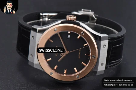 Hublot Classic Fusion 42mm RG/SS JJ+F Black Dial Black Leather High Resolution View