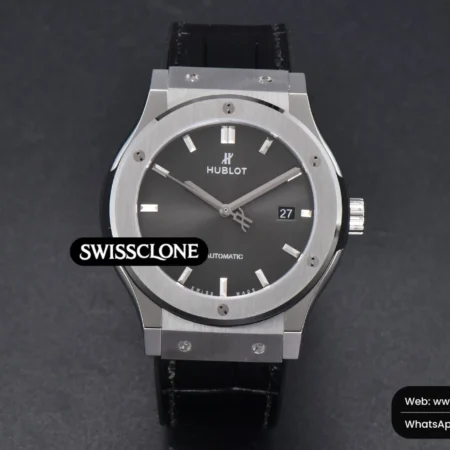 Hublot Classic Fusion 42mm JJ+F Gray Dial Black Leather High Resolution View