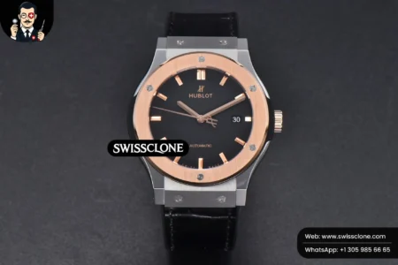 Hublot Classic Fusion 42mm RG/SS JJ+F Black Dial Black Leather High Resolution View
