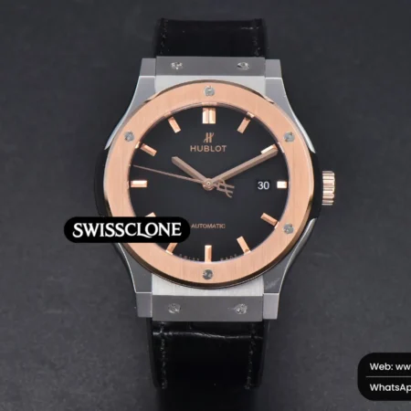 Hublot Classic Fusion 42mm RG/SS JJ+F Black Dial Black Leather High Resolution View