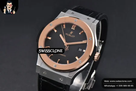 Hublot Classic Fusion 42mm RG/SS JJ+F Black Dial Black Leather High Resolution View