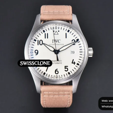 IWC Mark XVIII IWC327017 V7F 40mm White Dial Beige Leather V7F High Resolution View