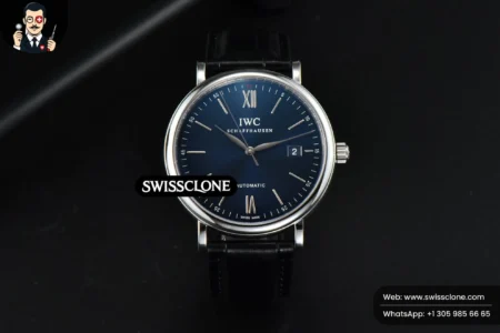 IWC Portofino Automatic 40mm Blue Dial Silver Hands Black Croc High Resolution View