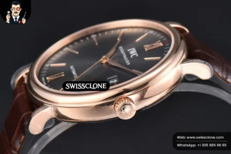 IWC Portofino V7F 40mm Gray Dial Marker Brown Leather High Resolution View