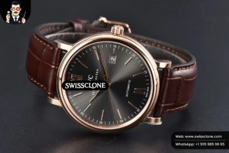 IWC Portofino V7F 40mm Gray Dial Marker Brown Leather High Resolution View