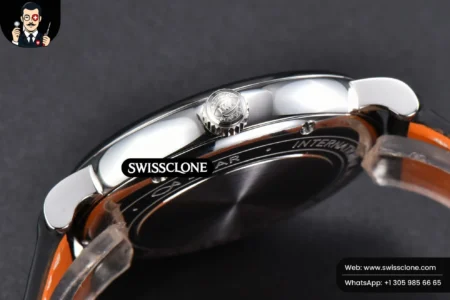IWC Portofino V7F 37mm Gray Dial Silver Marker Black Leather High Resolution View