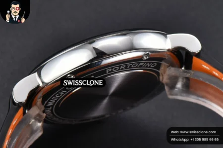 IWC Portofino V7F 37mm Gray Dial Silver Marker Black Leather High Resolution View