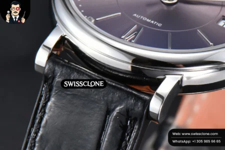 IWC Portofino V7F 37mm Gray Dial Silver Marker Black Leather High Resolution View