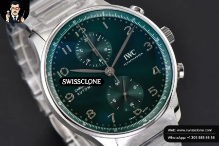 IWC Portuguese Chrono IW3716 41mm RSF Green Dial High Resolution View