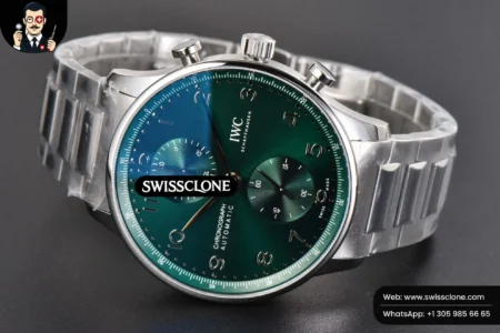 IWC Portuguese Chrono IW3716 41mm RSF Green Dial High Resolution View