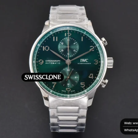 IWC Portuguese Chrono IW3716 41mm RSF Green Dial High Resolution View