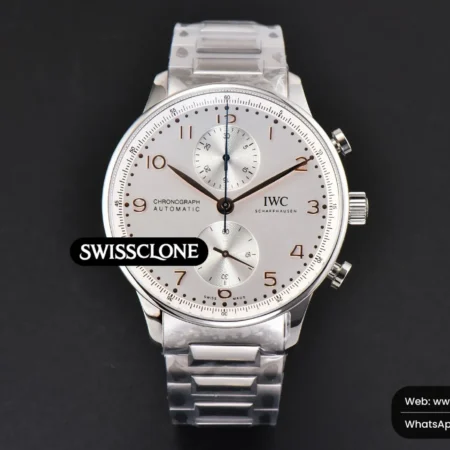 IWC Portuguese Chrono IW3716 41mm RSF White Dial Hand High Resolution View