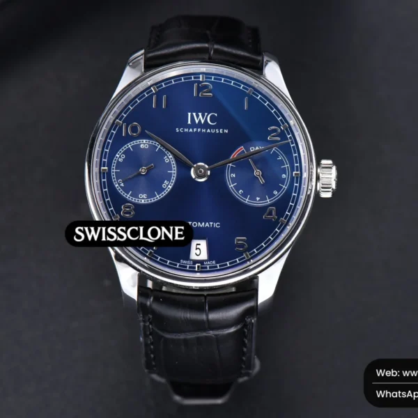 IWC Portuguese Real PR IW500710 42mm Blue Dial Black Leather High Resolution View