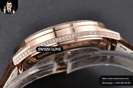 Rolex Jaeger LeCoultre Rendez Vous 36mm KZF Diamond Sky Brown Dial Brown Leather 9015 (ZF Factory) High Resolution View