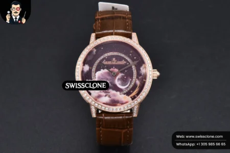 Rolex Jaeger LeCoultre Rendez Vous 36mm KZF Diamond Sky Brown Dial Brown Leather 9015 (ZF Factory) High Resolution View