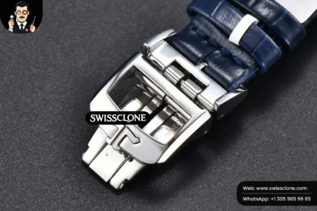 Rolex Jaeger LeCoultre Rendez Vous 36mm KZF Diamond Sky Blue Dial Blue Leather 9015 (ZF Factory) High Resolution View