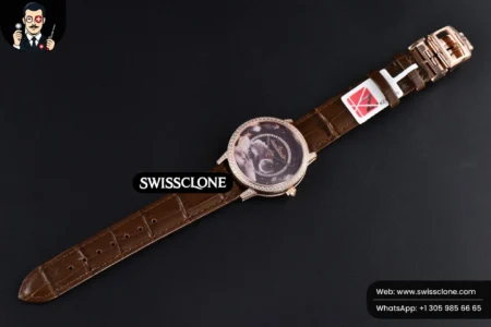 Rolex Jaeger LeCoultre Rendez Vous 36mm KZF Diamond Sky Brown Dial Brown Leather 9015 (ZF Factory) High Resolution View