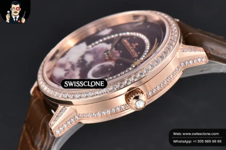 Rolex Jaeger LeCoultre Rendez Vous 36mm KZF Diamond Sky Brown Dial Brown Leather 9015 (ZF Factory) High Resolution View