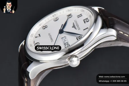 Rolex Longines Automatic 40mm LGF White Dial Leather High Resolution View