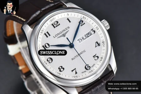 Rolex Longines Automatic 40mm LGF White Dial Leather High Resolution View