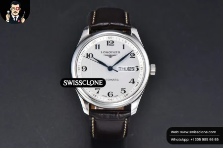 Rolex Longines Automatic 40mm LGF White Dial Leather High Resolution View