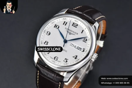 Rolex Longines Automatic 40mm LGF White Dial Leather High Resolution View