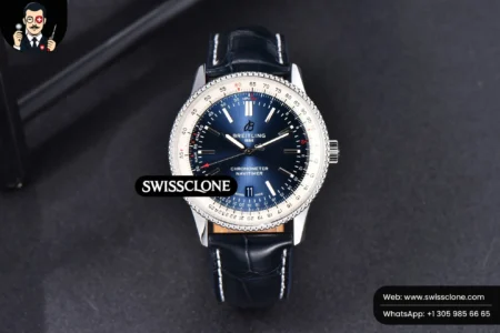 Breitling Navitimer TF 41mm Blue Dial White Bezel Blue Leather High Resolution View