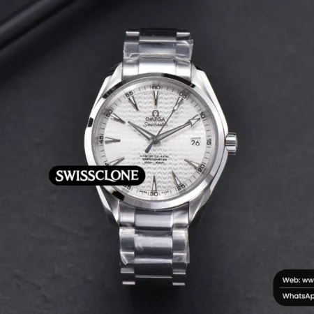 Omega Aqua Terra 150M 41mm White Wave Dial Silver Markers High Resolution View
