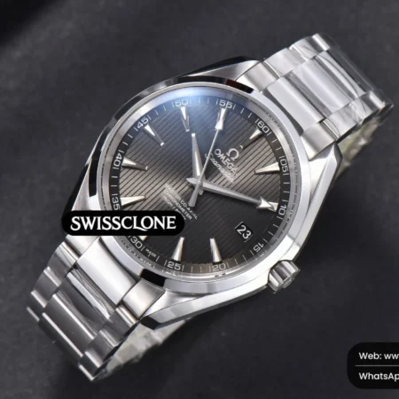 Omega Aqua Terra 150M 41mm Gray Textured Dial High Resolution View