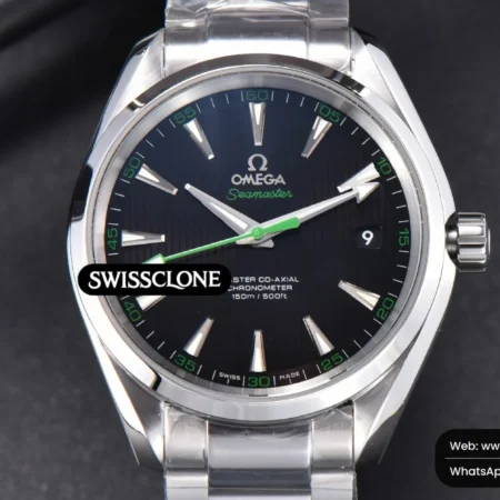 Omega Aqua Terra 150M 41mm Black Dial Green Hand High Resolution View