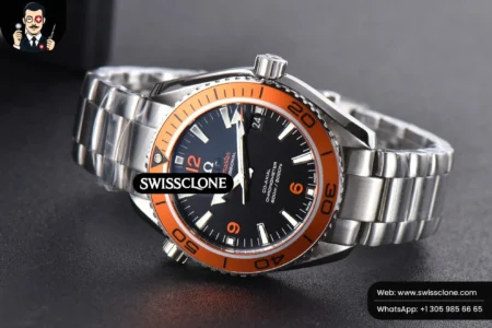 Omega Planet Ocean 600m 42mm Black Dial Orange Bezel High Resolution View