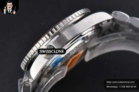 Omega Planet Ocean 600m 42mm Black Dial Orange Bezel High Resolution View
