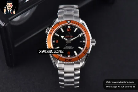 Omega Planet Ocean 600m 42mm Black Dial Orange Bezel High Resolution View