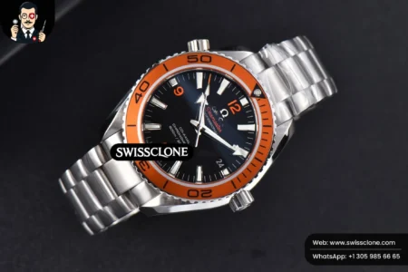 Omega Planet Ocean 600m 42mm Black Dial Orange Bezel High Resolution View