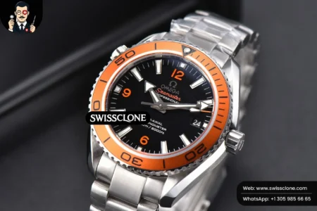 Omega Planet Ocean 600m 42mm Black Dial Orange Bezel High Resolution View