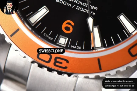 Omega Planet Ocean 600m 42mm Black Dial Orange Bezel High Resolution View