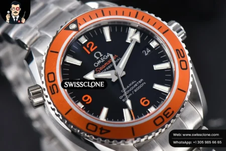 Omega Planet Ocean 600m 42mm Black Dial Orange Bezel High Resolution View