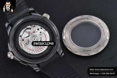 Omega Seamaster Diver Real Ceramic 300M 43.5MM Black Dial Rubber High Resolution View