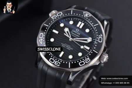 Omega Seamaster Diver Real Ceramic 300M 43.5MM Black Dial Rubber High Resolution View