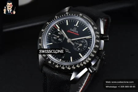 Omega Speedmaster ‘Dark Side Of The Moon’ Real Ceramic OMF 44mm Black Dial Nylon High Resolution View