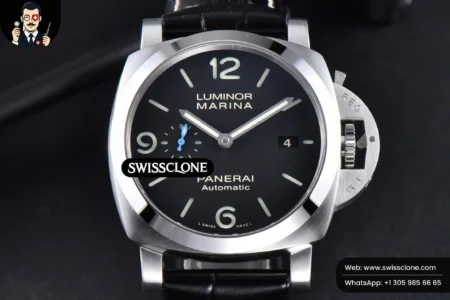 Panerai PAM1312 44mm Black Dial on Black Leather P.9010 High Resolution View