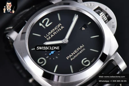 Panerai PAM1312 44mm Black Dial on Black Leather P.9010 High Resolution View