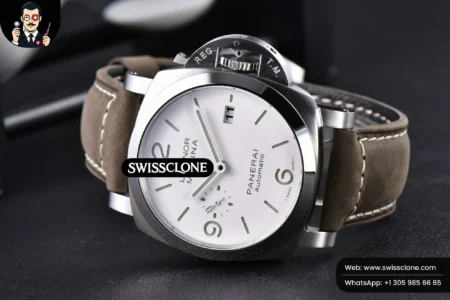 Panerai PAM1314 44mm White Dial on Gray Asso P.9010 High Resolution View