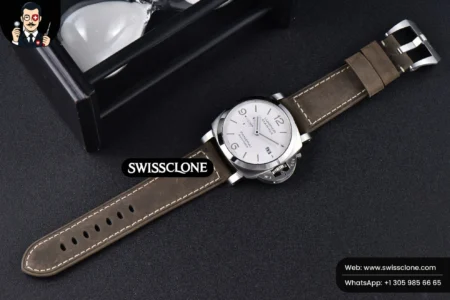 Panerai PAM1314 44mm White Dial on Gray Asso P.9010 High Resolution View