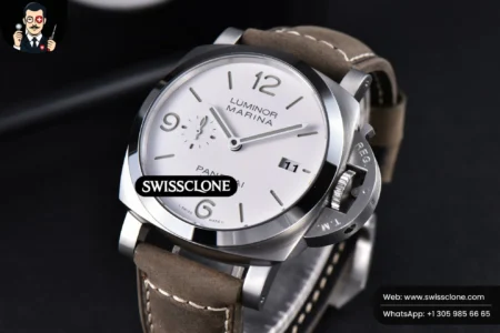 Panerai PAM1314 44mm White Dial on Gray Asso P.9010 High Resolution View