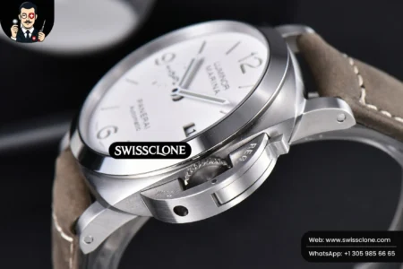 Panerai PAM1314 44mm White Dial on Gray Asso P.9010 High Resolution View