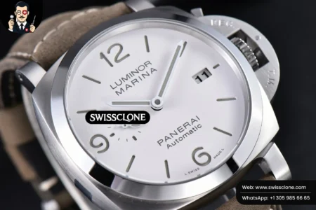 Panerai PAM1314 44mm White Dial on Gray Asso P.9010 High Resolution View