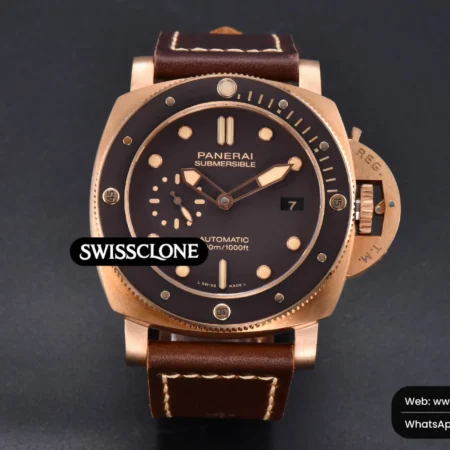 Panerai PAM968 47mm Bronzo Brown Ceramic Bezel and Dial Brown Leather 9010 High Resolution View